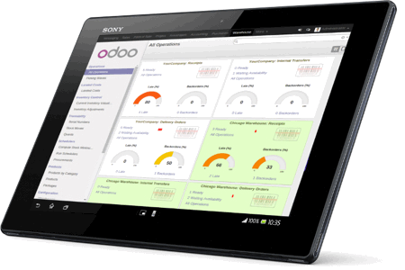 Software opensource Odoo ERP para gestion de almacen, inventario y stock